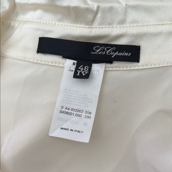 Les Copains ivory silk long sleeve blouse - Picture 7 of 10